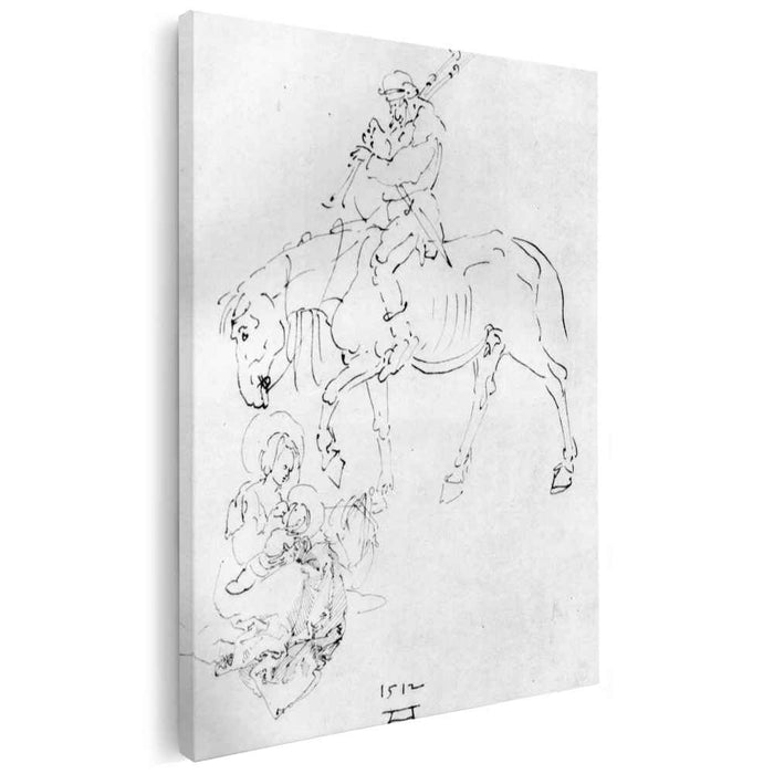 Madonna and Child with bagpipers (1512) by Albrecht Durer