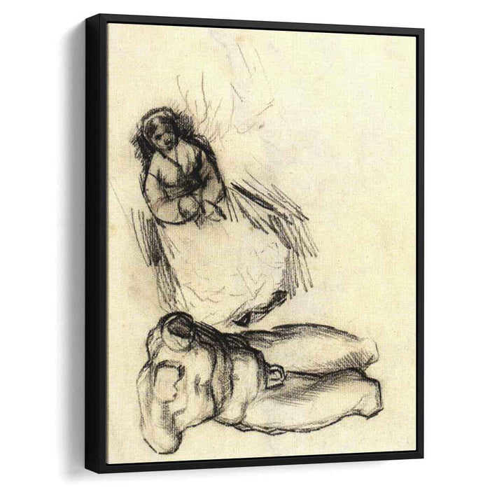 Male Torso and Study for Portrait of a Woman with Flowers (1887) by Vincent van Gogh