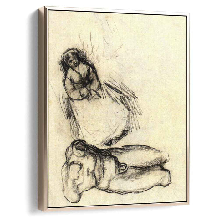 Male Torso and Study for Portrait of a Woman with Flowers (1887) by Vincent van Gogh