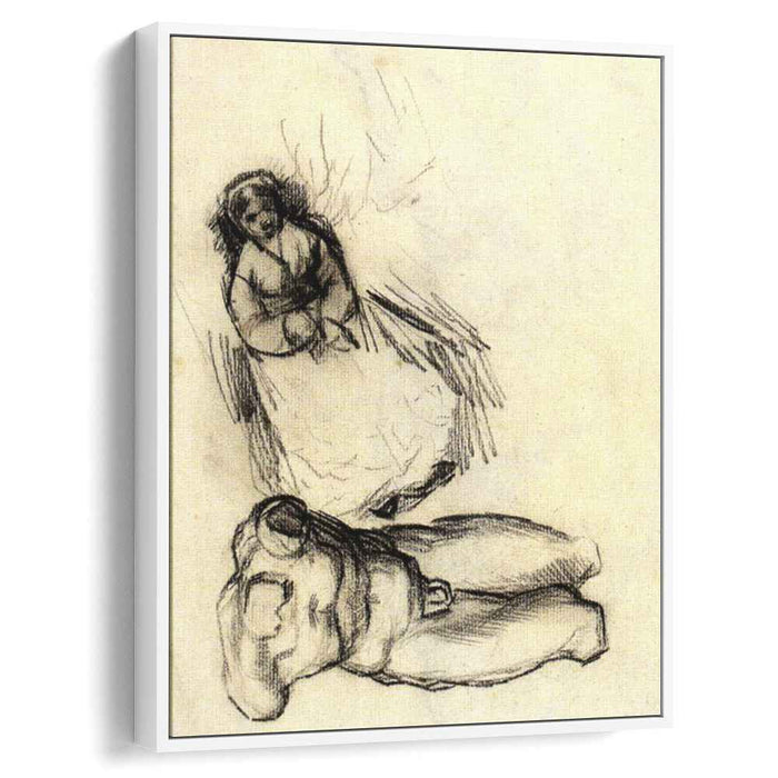 Male Torso and Study for Portrait of a Woman with Flowers (1887) by Vincent van Gogh