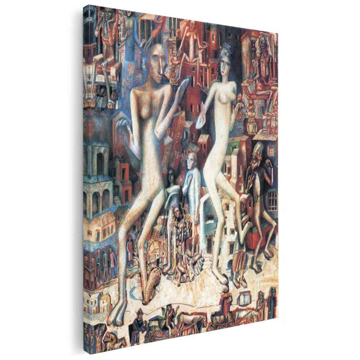 Man and Woman (Adam and Eve) (1913) by Pavel Filonov