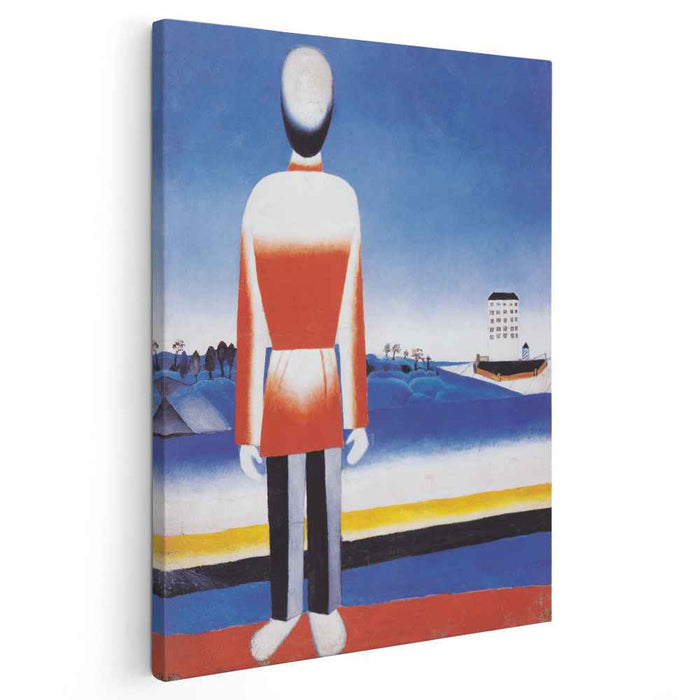 Man in Suprematist Landscape (1930) by Kazimir Malevich
