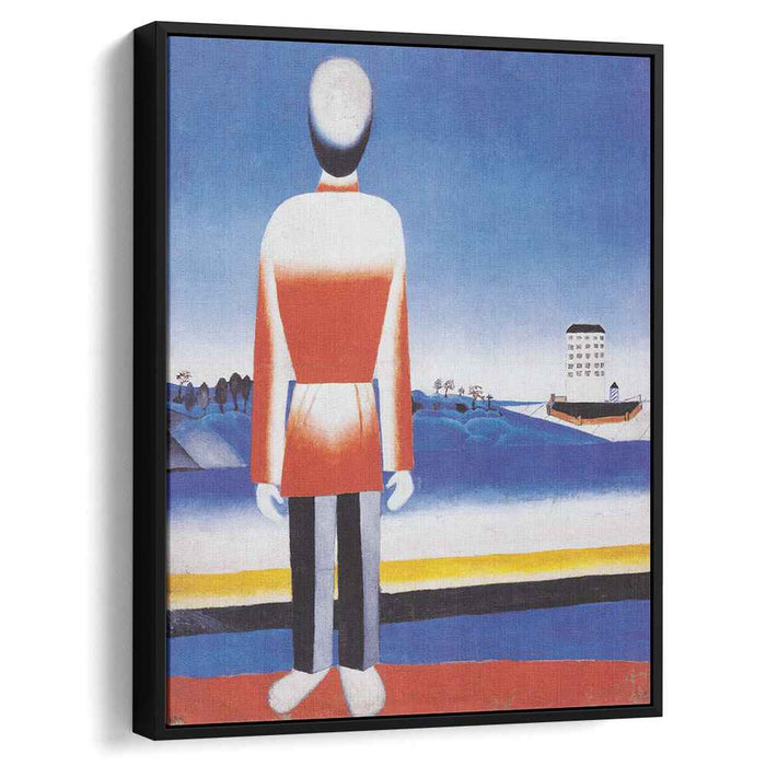 Man in Suprematist Landscape (1930) by Kazimir Malevich
