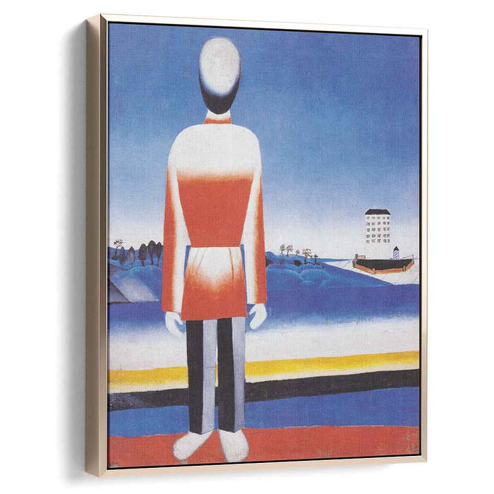 Man in Suprematist Landscape (1930) by Kazimir Malevich