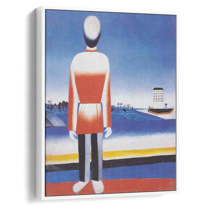 Man in Suprematist Landscape (1930) by Kazimir Malevich