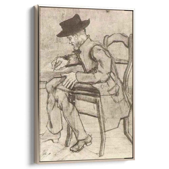 Man Writing Facing Left (1881) by Vincent van Gogh