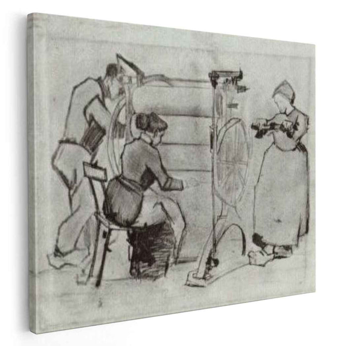 Mangle with Two Women and a Man (1884) by Vincent van Gogh