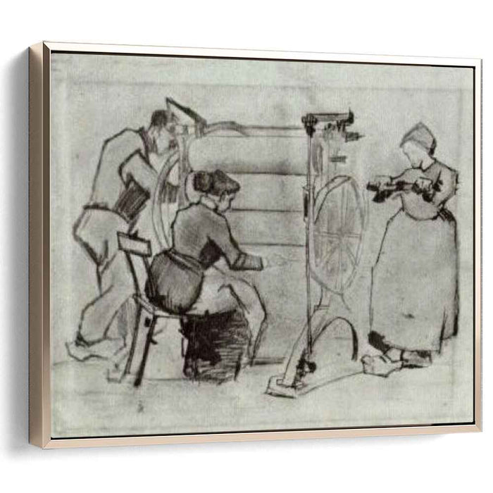 Mangle with Two Women and a Man (1884) by Vincent van Gogh