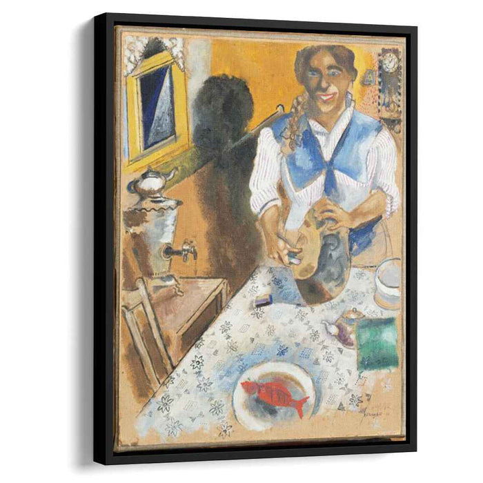 Mania cutting bread (1914) by Marc Chagall