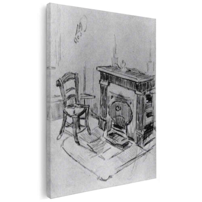 Mantelpiece with Chair (1890) by Vincent van Gogh