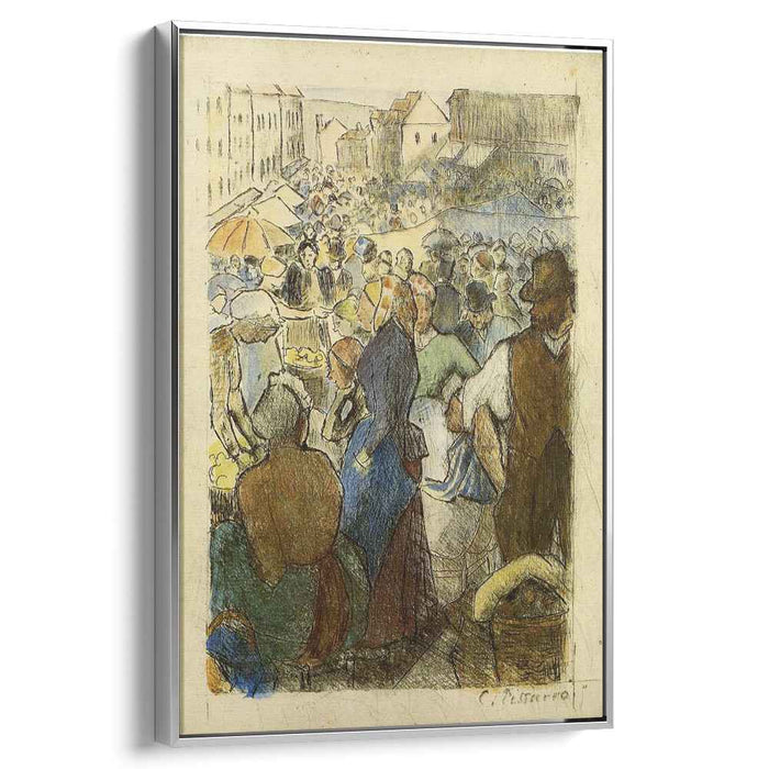 Market at Gisors, Rue Cappeville by Camille Pissarro