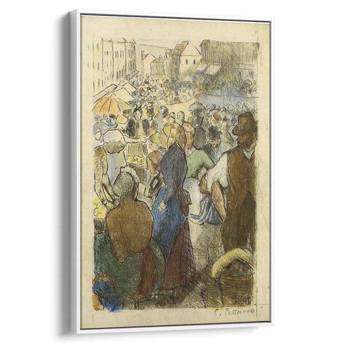 Market at Gisors, Rue Cappeville by Camille Pissarro