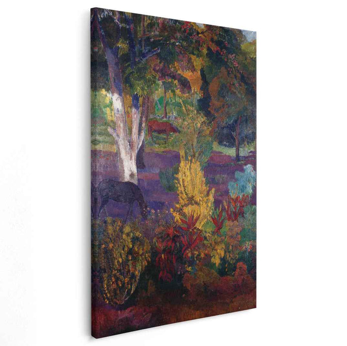 Marquesan landscape with horses (1901) by Paul Gauguin