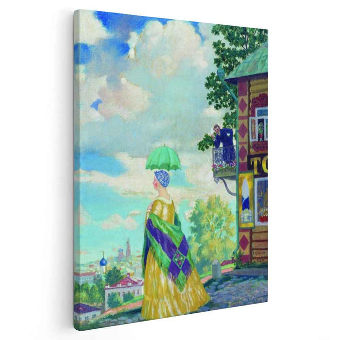 Merchant's wife on the promenade (1920) by Boris Kustodiev