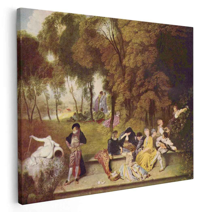Merry Company in the Open Air (1720) by Antoine Watteau