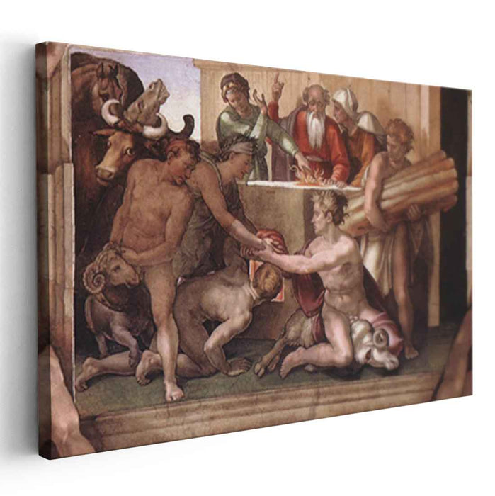 Sistine Chapel Ceiling: Sacrifice of Noah (1512) by Michelangelo