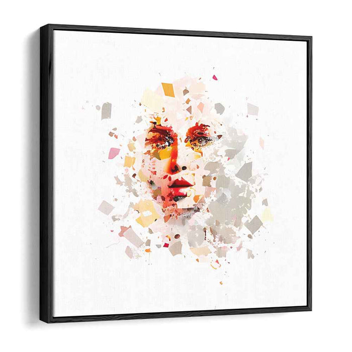 Fragmented Visage: Abstract Expressionist Portrait Canvas Art