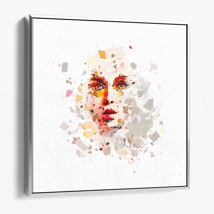 Fragmented Visage: Abstract Expressionist Portrait Canvas Art