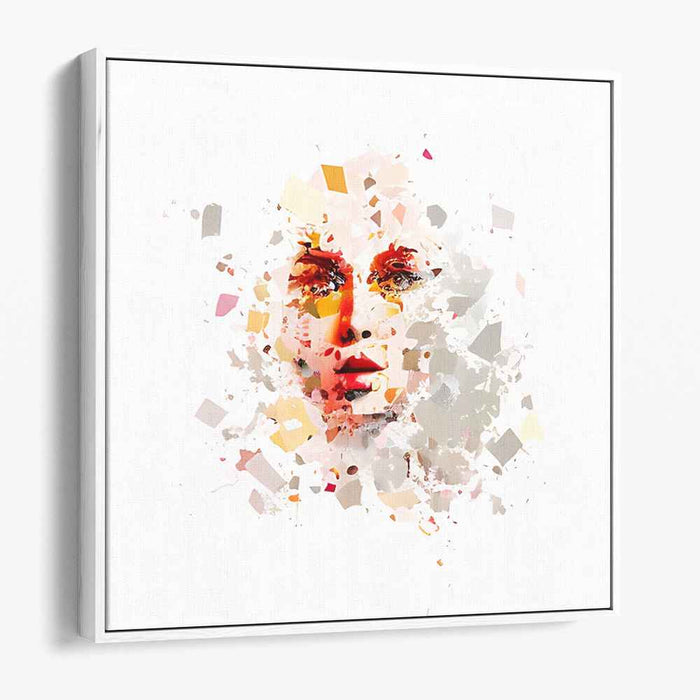 Fragmented Visage: Abstract Expressionist Portrait Canvas Art