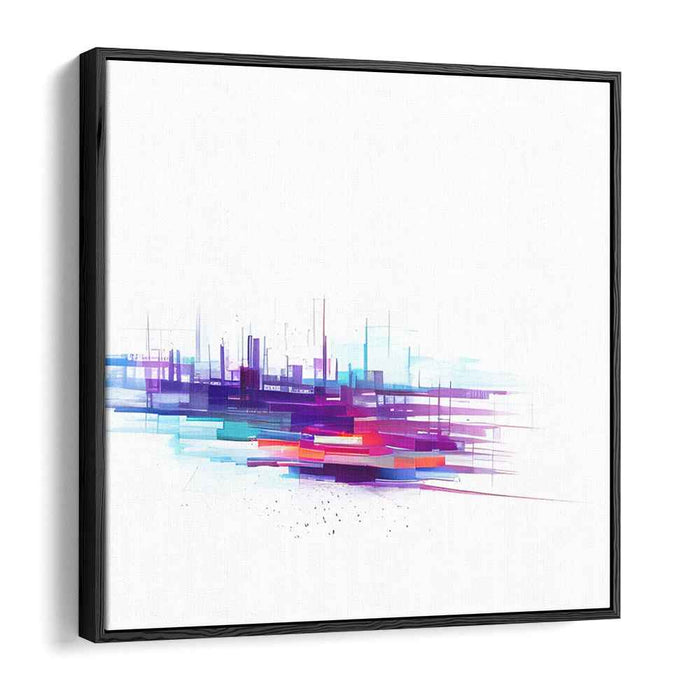 Urban Mirage Fusion: Modern Abstract Cityscape Canvas Art