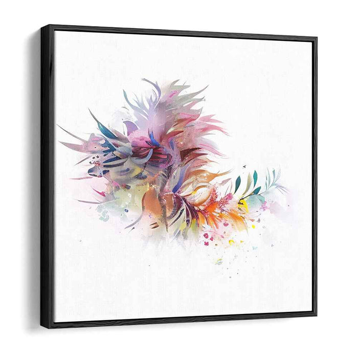 Plume Nebula Emerge: Abstract Feather Explosion Canvas Art Print