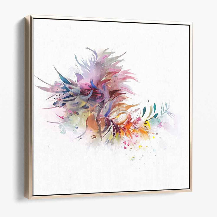 Plume Nebula Emerge: Abstract Feather Explosion Canvas Art Print