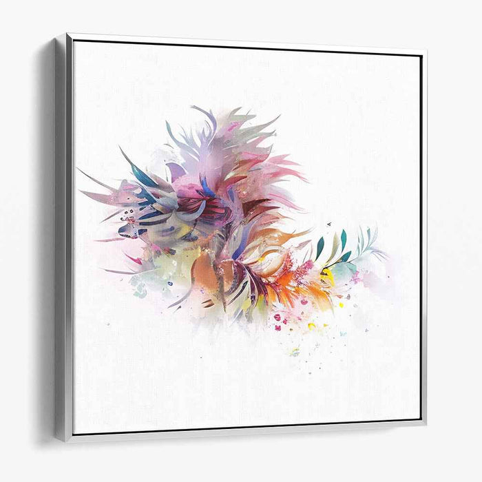 Plume Nebula Emerge: Abstract Feather Explosion Canvas Art Print