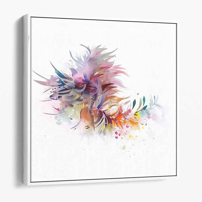 Plume Nebula Emerge: Abstract Feather Explosion Canvas Art Print