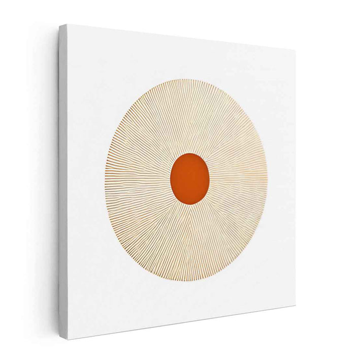 Terra Lines Abstraction: Geometric Minimalist Orange and Beige Canvas Art