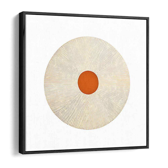 Terra Lines Abstraction: Geometric Minimalist Orange and Beige Canvas Art