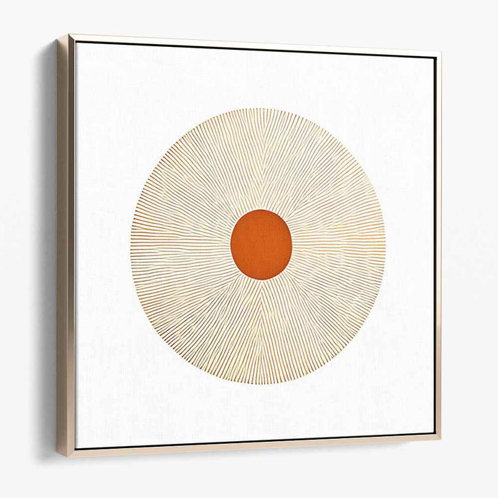 Terra Lines Abstraction: Geometric Minimalist Orange and Beige Canvas Art