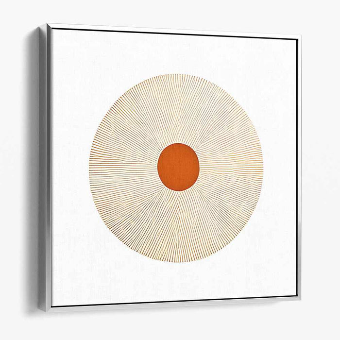 Terra Lines Abstraction: Geometric Minimalist Orange and Beige Canvas Art