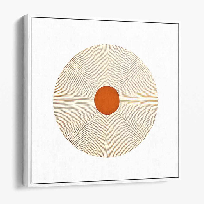 Terra Lines Abstraction: Geometric Minimalist Orange and Beige Canvas Art