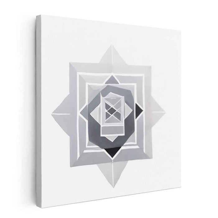 Whispers of Concrete Elegance: Modern Gray and White Abstract Canvas Art
