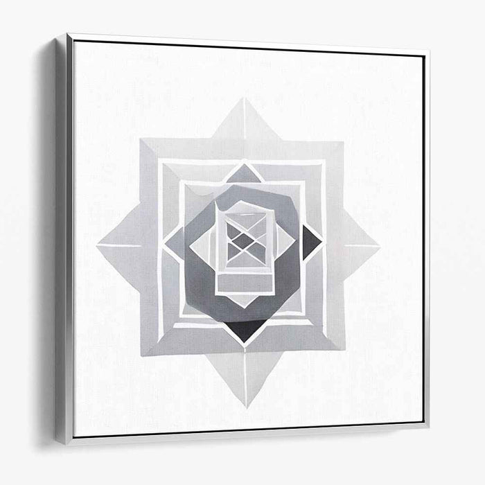 Whispers of Concrete Elegance: Modern Gray and White Abstract Canvas Art