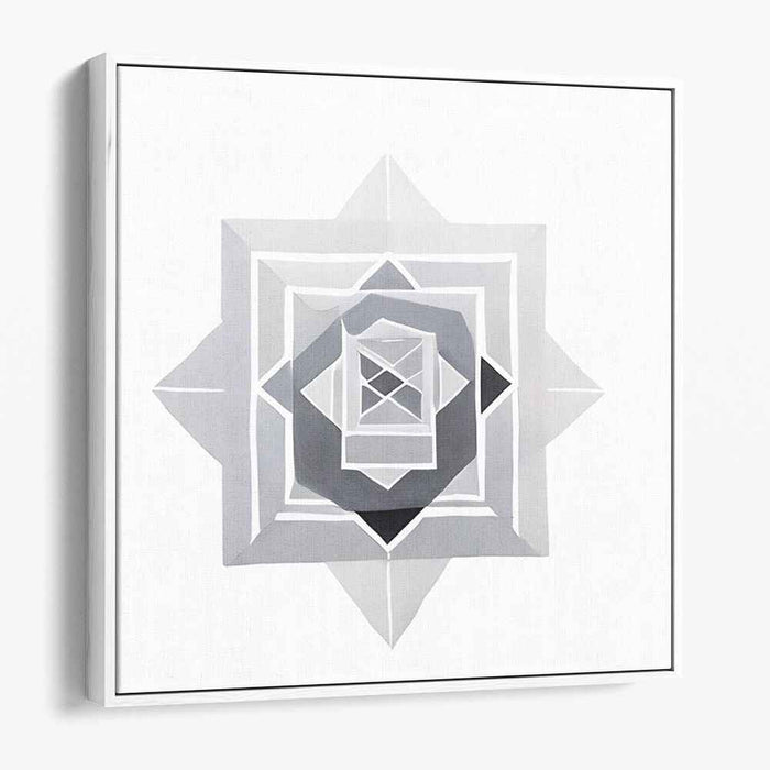 Whispers of Concrete Elegance: Modern Gray and White Abstract Canvas Art