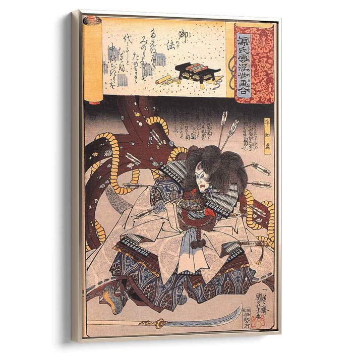 Minori - The mortally wounded Taira Tomomori with ahuge anchor by Utagawa Kuniyoshi