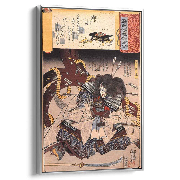 Minori - The mortally wounded Taira Tomomori with ahuge anchor by Utagawa Kuniyoshi