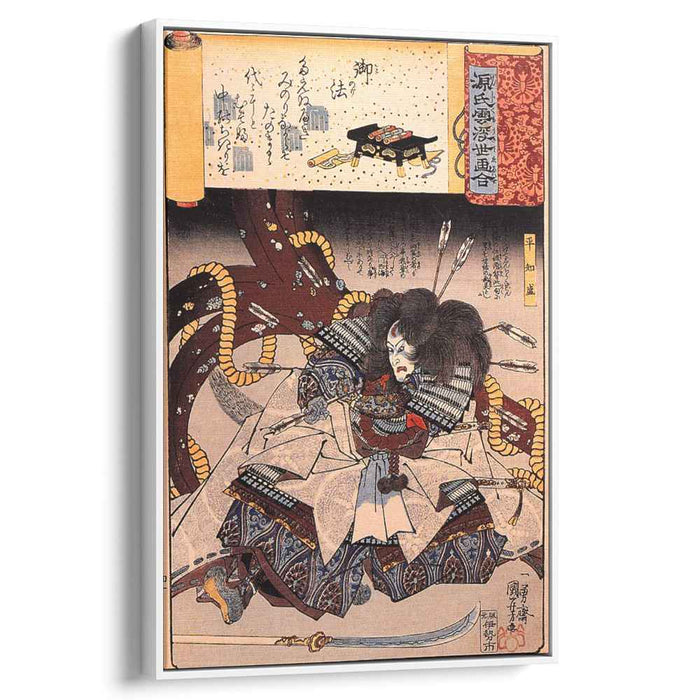 Minori - The mortally wounded Taira Tomomori with ahuge anchor by Utagawa Kuniyoshi