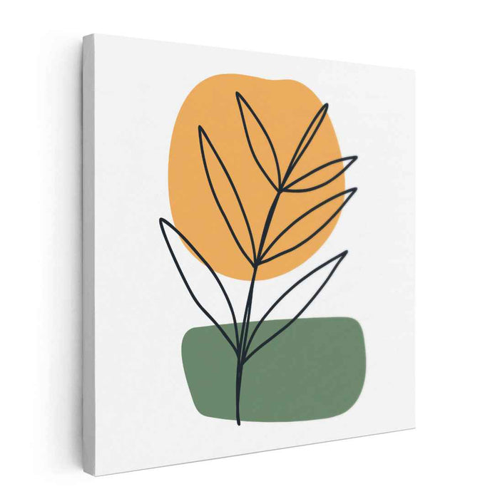 Sunlit Foliage: Minimalist Botanical Art Canvas Print