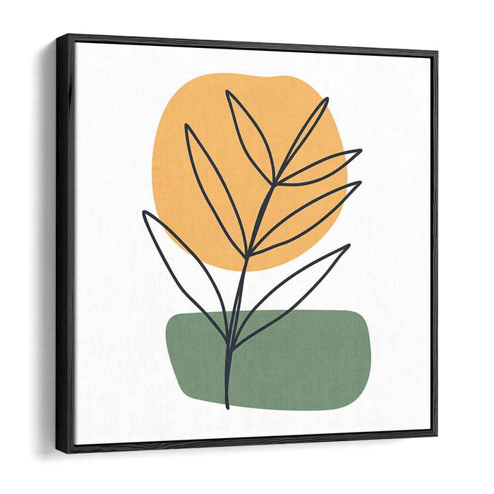 Sunlit Foliage: Minimalist Botanical Art Canvas Print