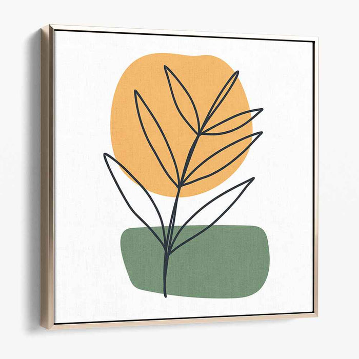 Sunlit Foliage: Minimalist Botanical Art Canvas Print