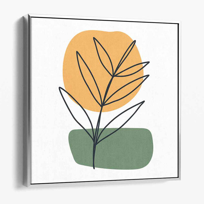 Sunlit Foliage: Minimalist Botanical Art Canvas Print