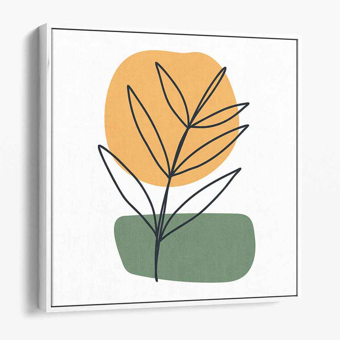 Sunlit Foliage: Minimalist Botanical Art Canvas Print