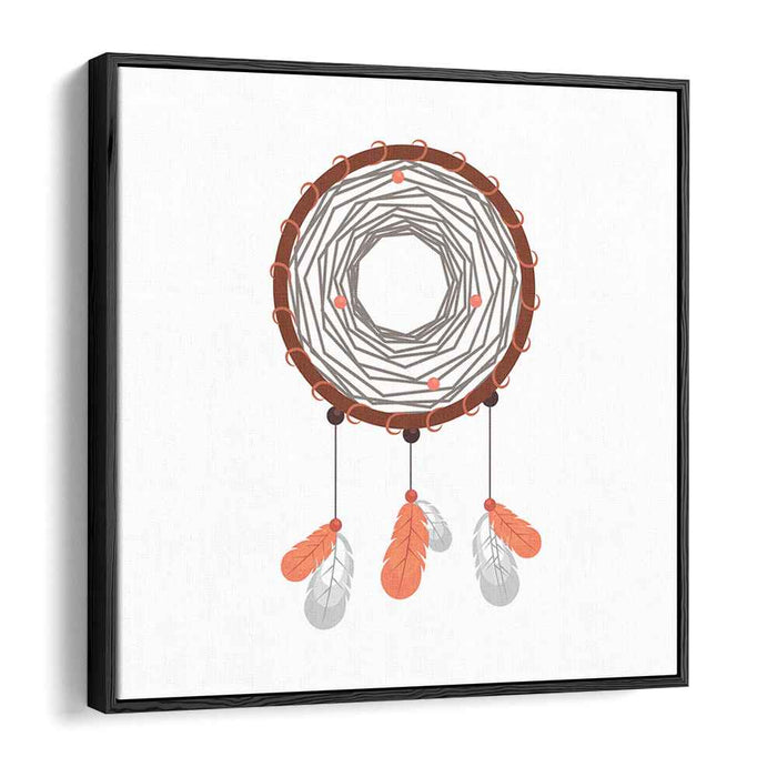 Serene Dreamcatcher: Minimalist Native American Inspired Canvas Art