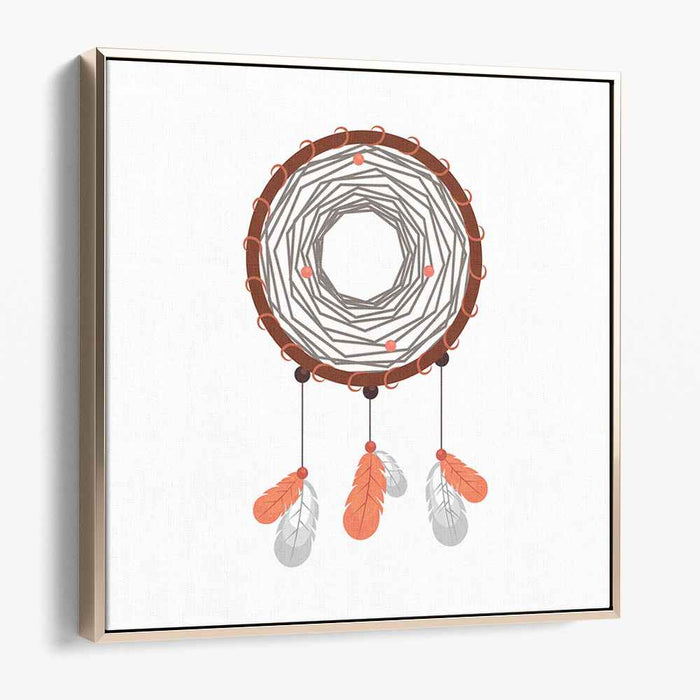 Serene Dreamcatcher: Minimalist Native American Inspired Canvas Art
