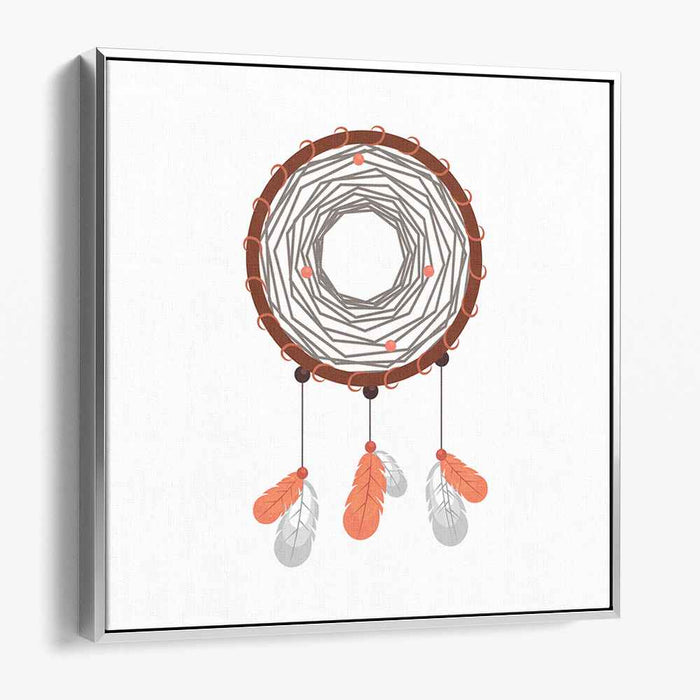 Serene Dreamcatcher: Minimalist Native American Inspired Canvas Art