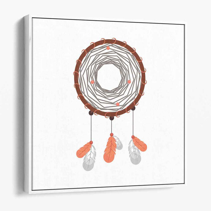 Serene Dreamcatcher: Minimalist Native American Inspired Canvas Art