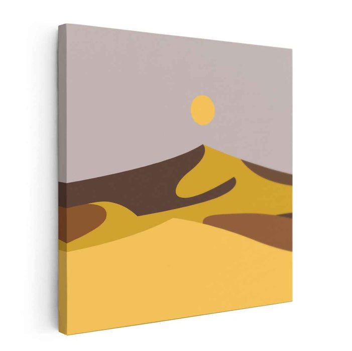 Sands Mirage Melodies: Abstract Desert Dunes Canvas Art Print