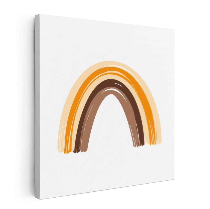 Warm Earthy Rainbow: Minimalist Modern Canvas Art Print